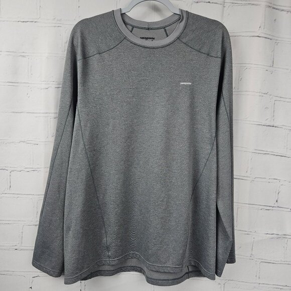 Patagonia Capilene Midweight Crewneck Long Sleeve Shirt Mens XL Gray Outdoors - Picture 1 of 9
